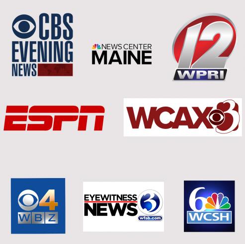 Logos of some of the channels where Lyndon EJA alumni work.